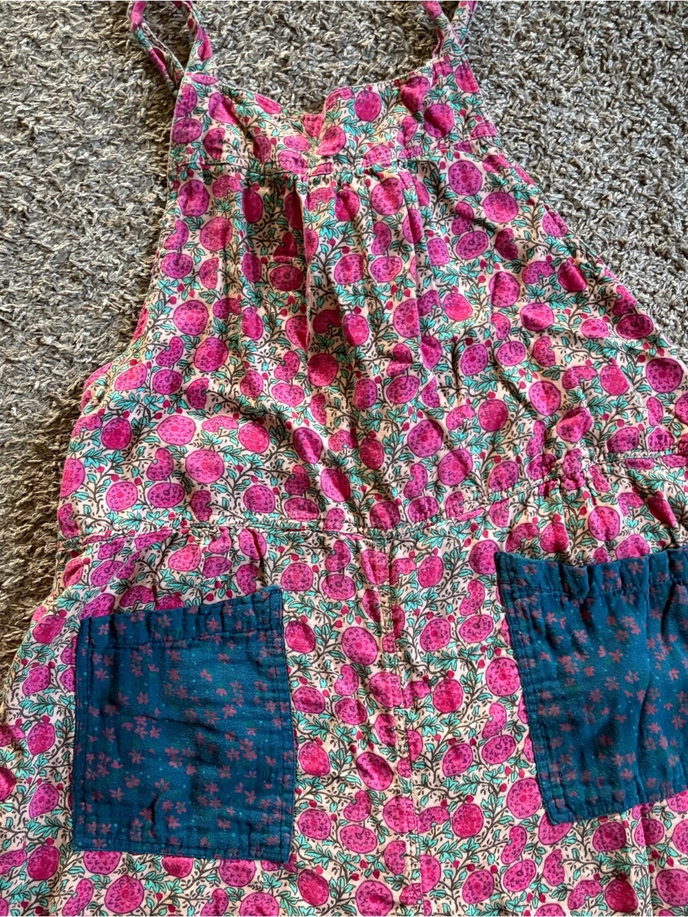 Natural Life Dakota Tie Overall Jumpsuit Colorful Whimsical Boho Cottagecore - Picture 3 of 9